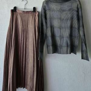 정품 이세이미야케 해칭 플리츠플리즈 하이넥+플리츠롱해