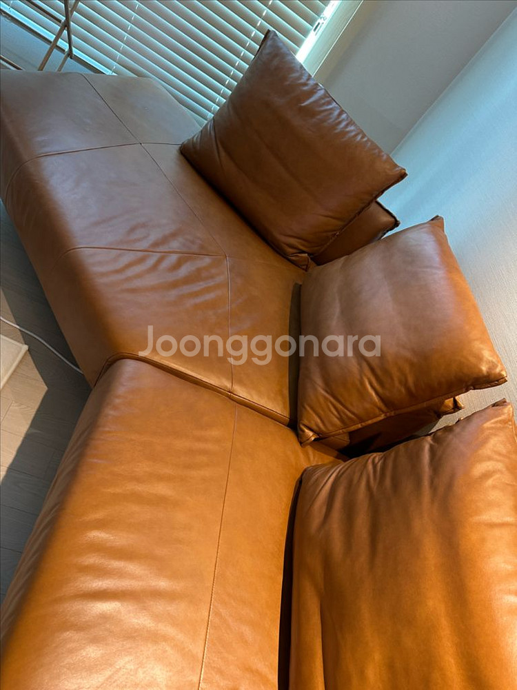 시스디자인 덴버쇼파 4인쇼파 이태리천연면피가죽--2