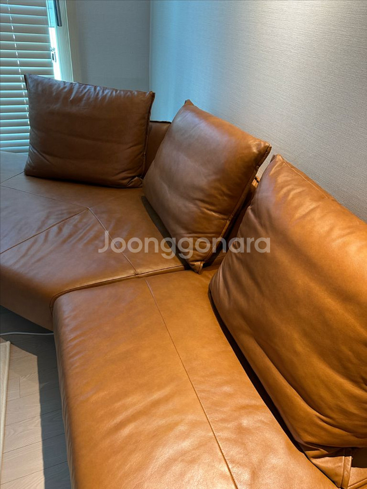 시스디자인 덴버쇼파 4인쇼파 이태리천연면피가죽--4