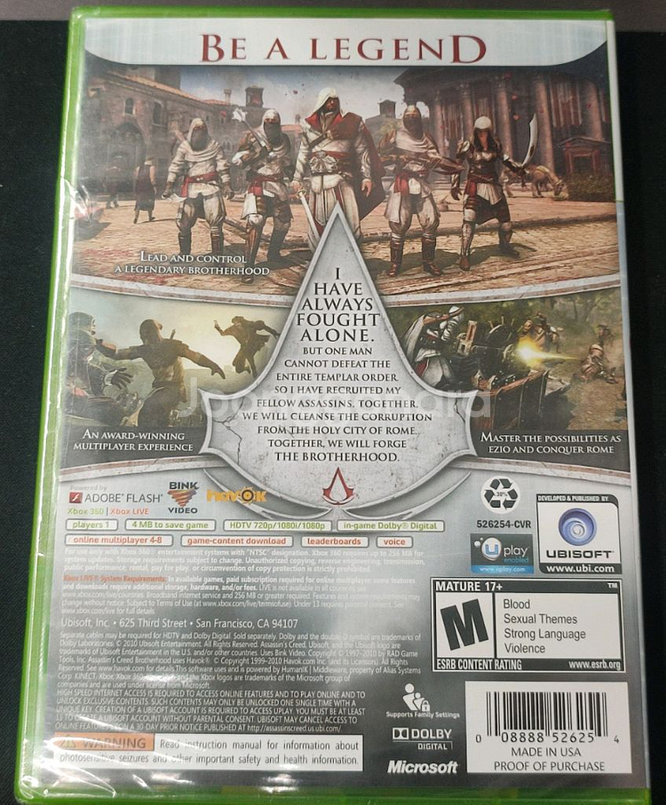 Xbox 360 어쌔신크리드 브라더후드 미개봉 북미판--1