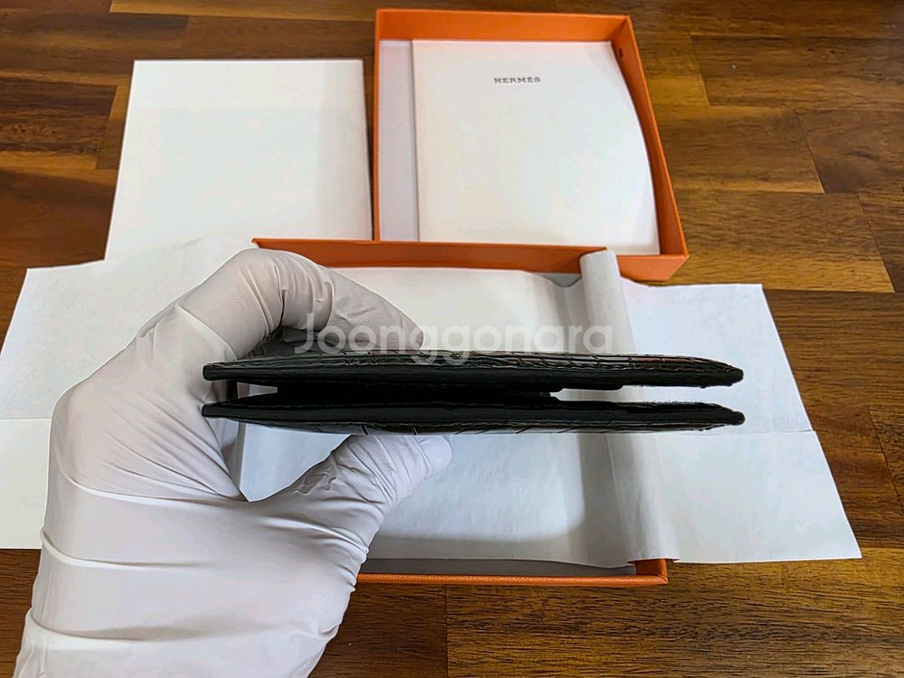 에르메스 MC2 반지갑 매트엘리게이터 그린 신품급--4