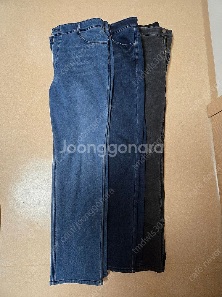 뱅뱅 라이크라 데님 겨울 기모 청바지 3장다 38사이즈--0