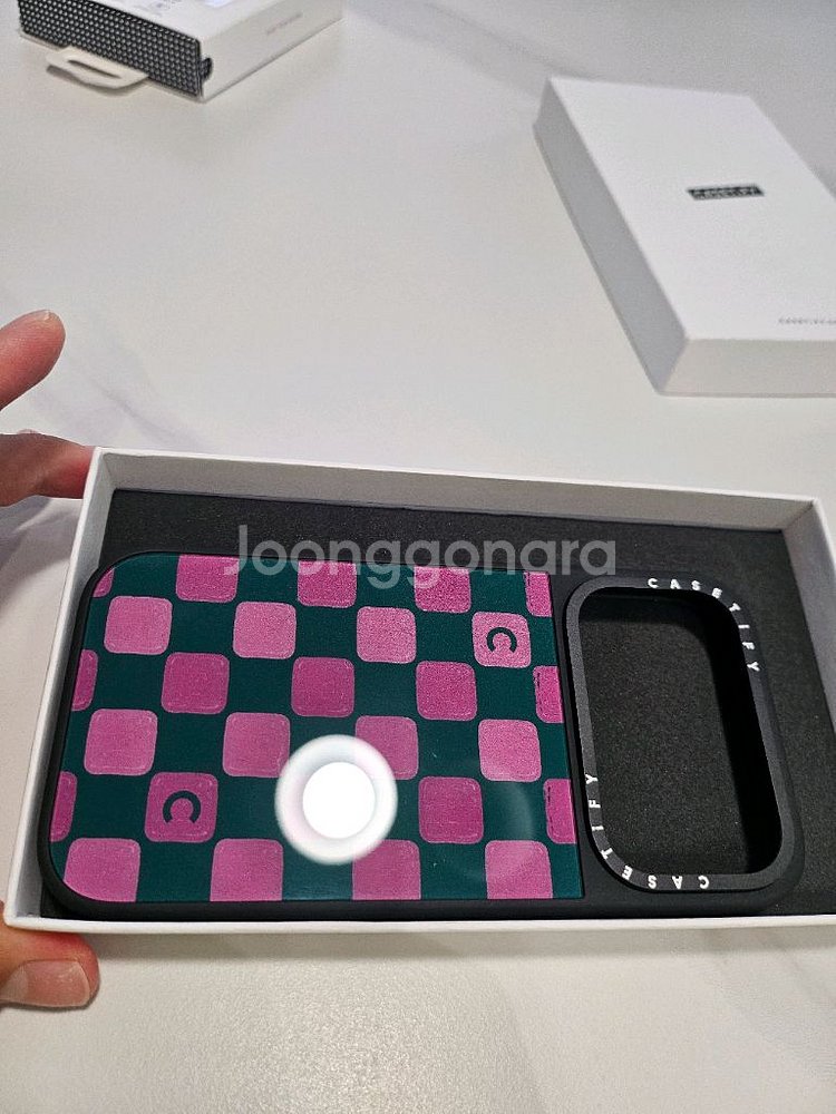 케이스티파이 아이폰 17pro 폰케이스 핑크/그린 체--1