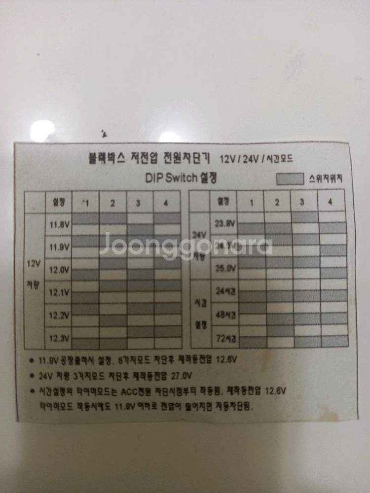 블랙박스 저전압 차단기 새거 3개 일괄 택포 1--1