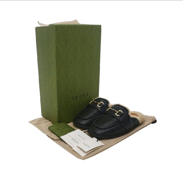 구찌 퍼 홀스빗 뮬 36.5--2