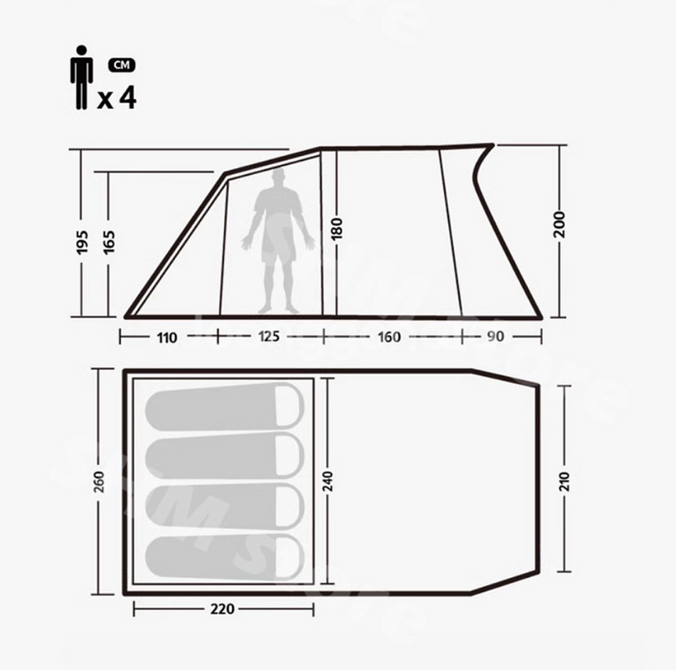 네이처하이크 터널 면텐트 Eaves 2-4인(가격내림)--3