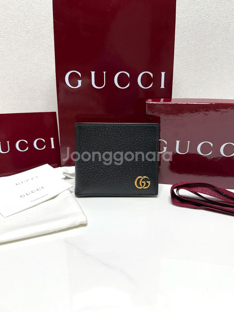 (정품/S)구찌 GG 마몬트 반지갑 블랙--0