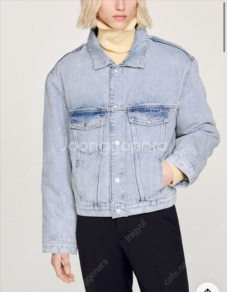 산드로 옴므 드롭 숄더 데님 자켓 52사이즈 새상품--0