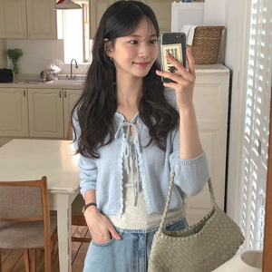 <(택0,새상품) 레이스 리본 알파카 가디건 팔아요!!