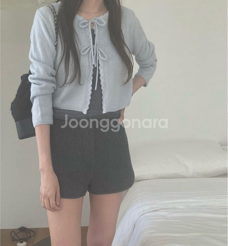 <(택0,새상품) 레이스 리본 알파카 가디건 팔아요!!--8