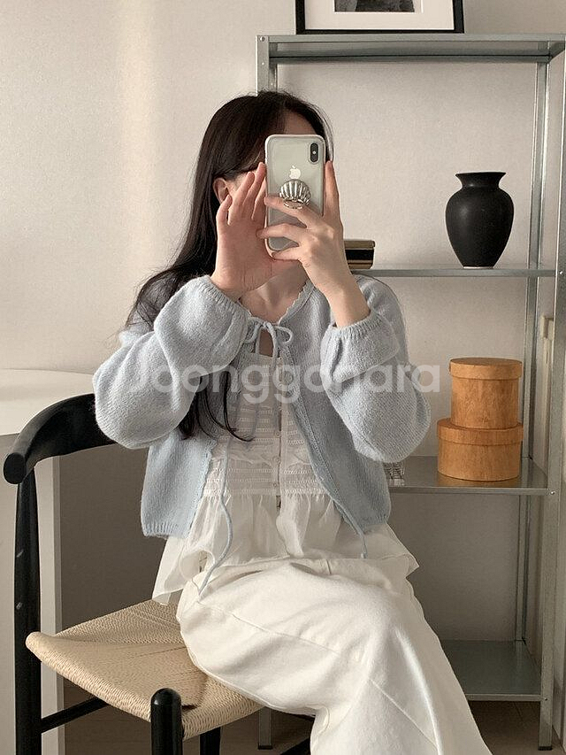 <(택0,새상품) 레이스 리본 알파카 가디건 팔아요!!--6