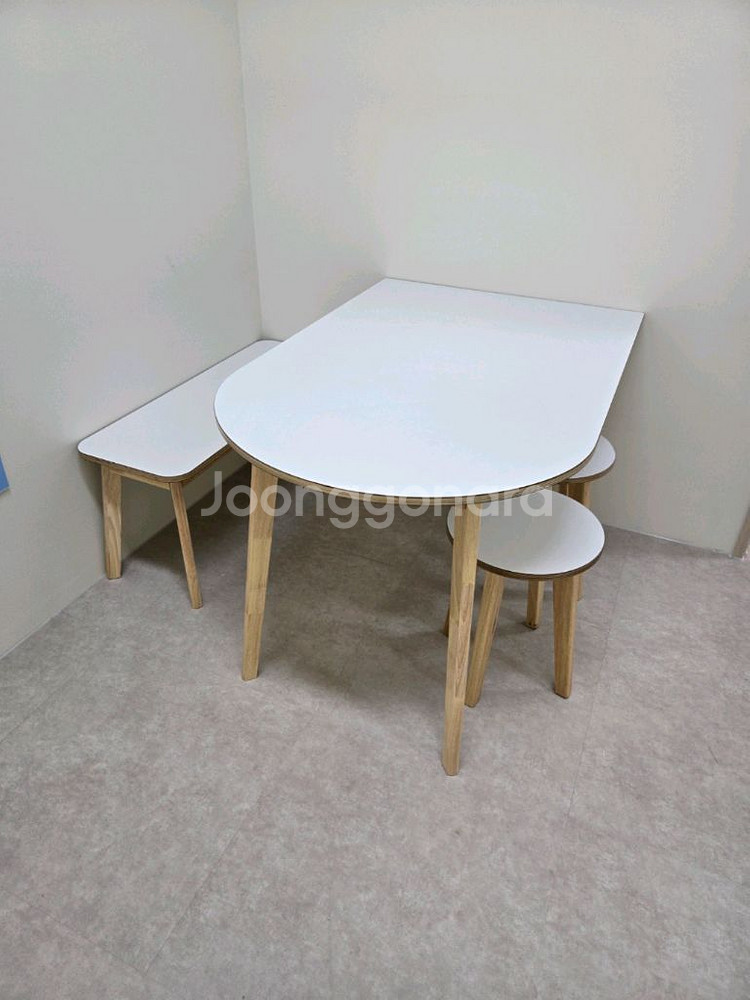 반타원 테이블, 벤치 스툴 세트--0