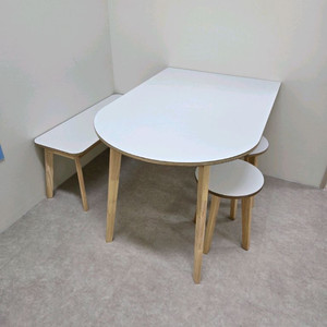 반타원 테이블, 벤치 스툴 세트