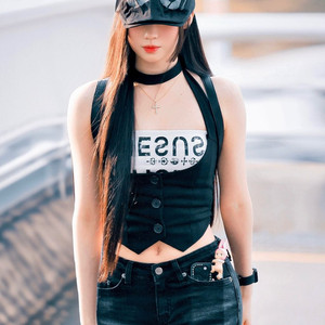아사 st 블랙 슬림핏 베스트 조끼