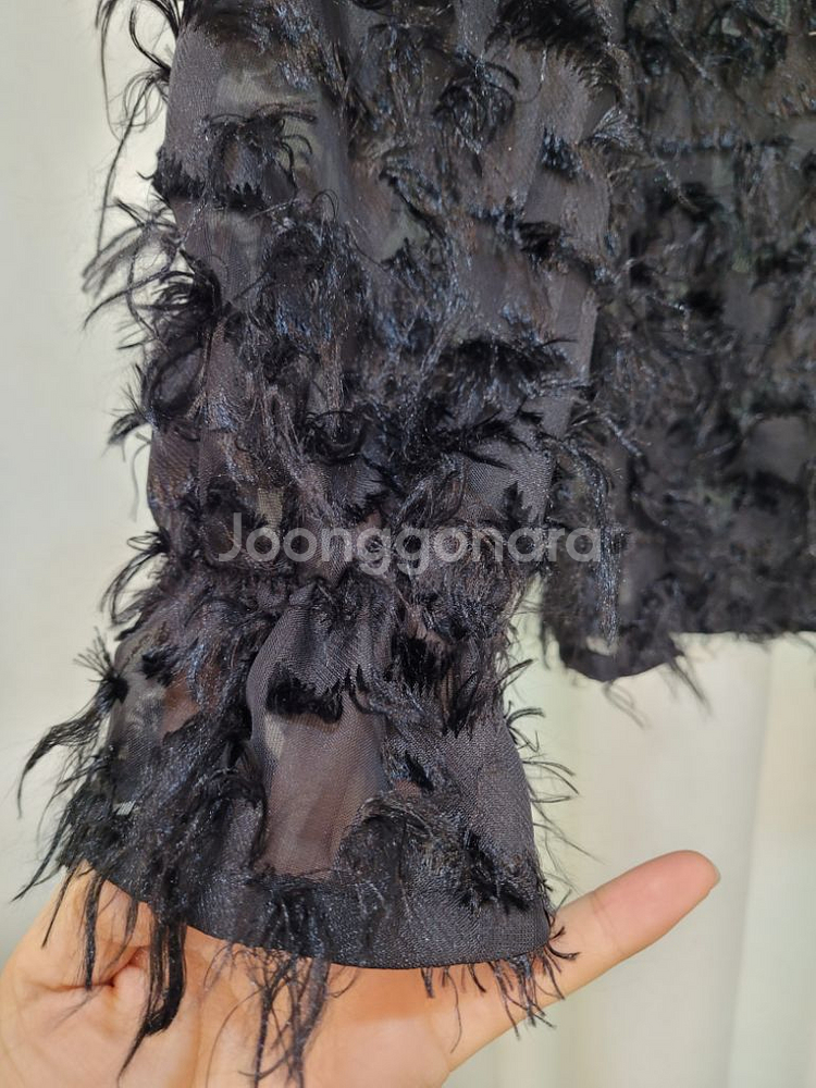 미친세일 자수카라 시스루 블라우스--3