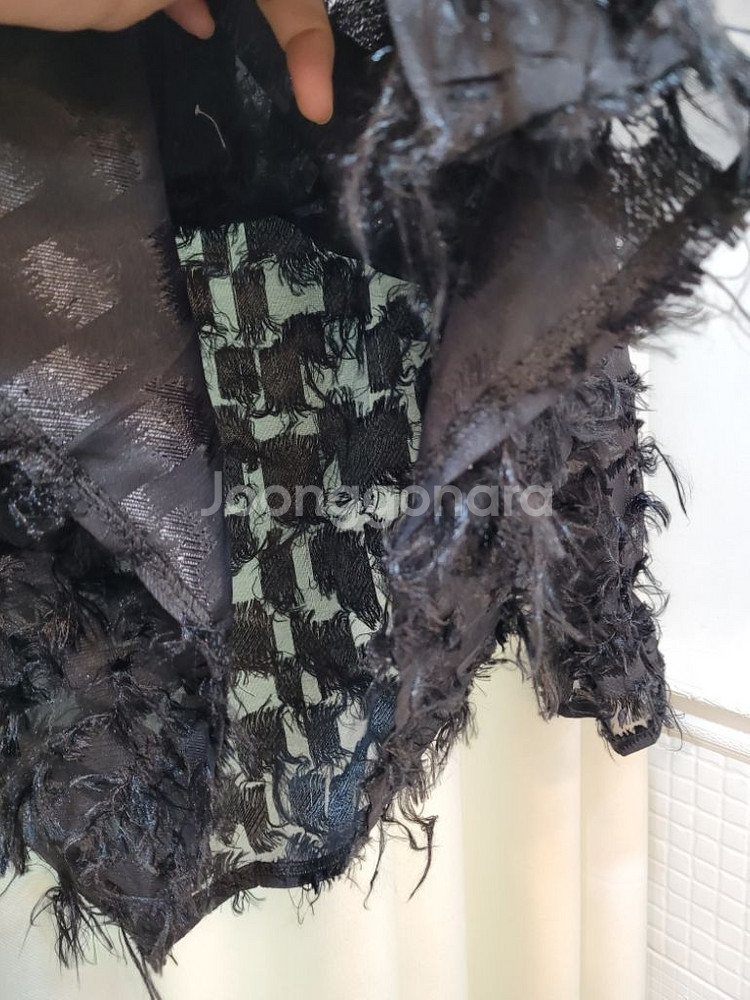 미친세일 자수카라 시스루 블라우스--4