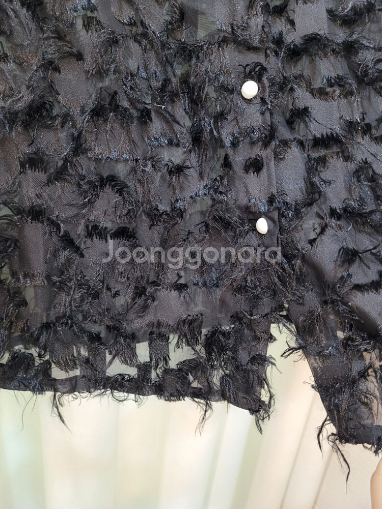 미친세일 자수카라 시스루 블라우스--5