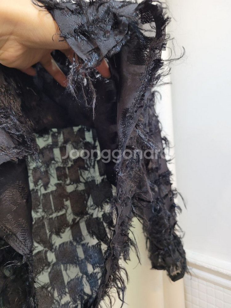 미친세일 자수카라 시스루 블라우스--6