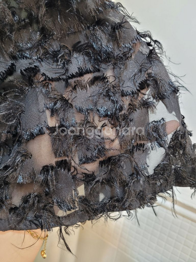 미친세일 자수카라 시스루 블라우스--7