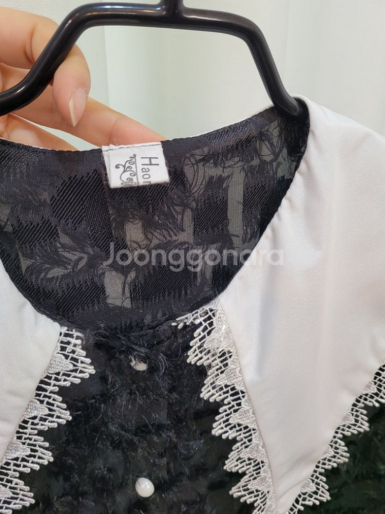 미친세일 자수카라 시스루 블라우스--8