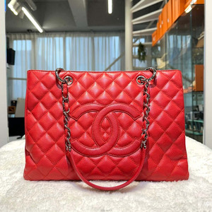 샤넬 그랜드샤핑 캐비어 레드/은장12번대-H072207