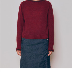 knitly 니틀리 알파카 보트넥 니트 레드컬러