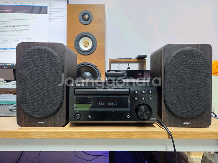데논 RCD-M41&북쉘프스피커&액티브서브우퍼--0