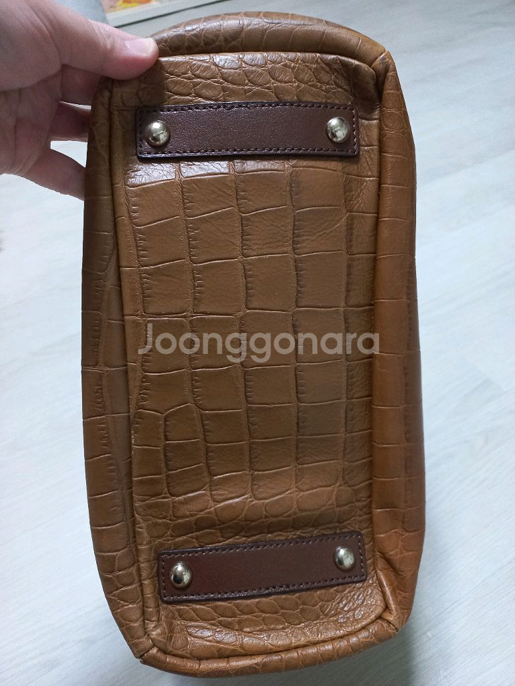 가죽 크로커다일 토트백,가죽 토트백,소가죽버킨백,브라운--3