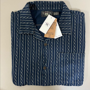 RRL 인디고 프린트 저지 캠프셔츠