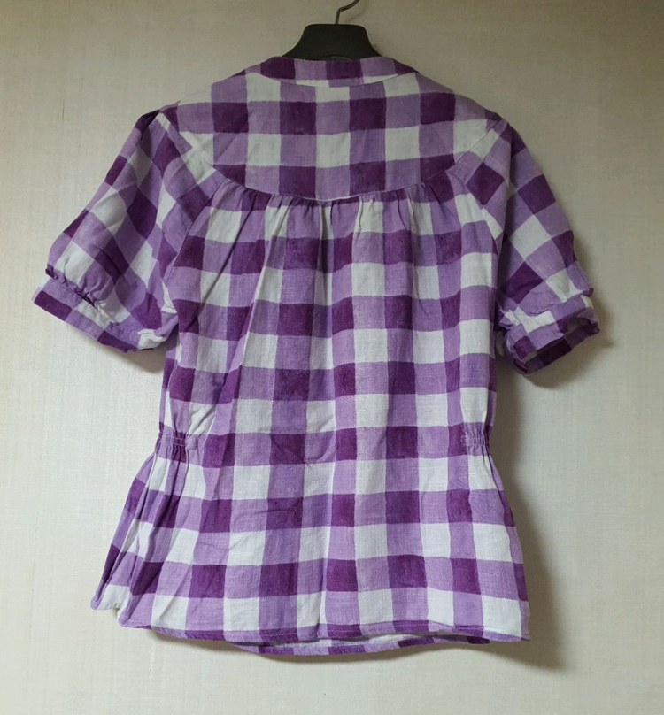 스카치앤소다 키즈 린넨 반팔 체크 셔츠--1