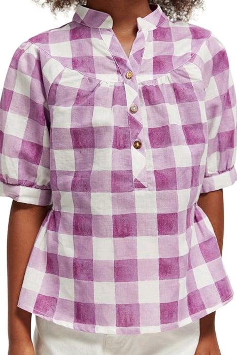 스카치앤소다 키즈 린넨 반팔 체크 셔츠--7