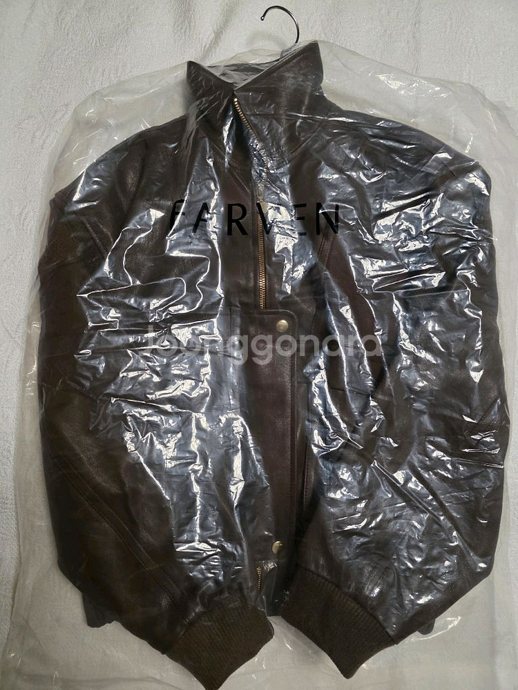 파르벵 콩테 립 밑단 가죽 점퍼 레더 자켓 브라운--6