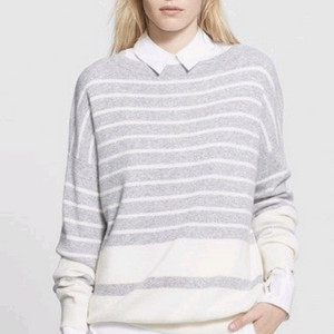 빈스 VINCE 캐시미어 100% 스트라이프 니트 탑