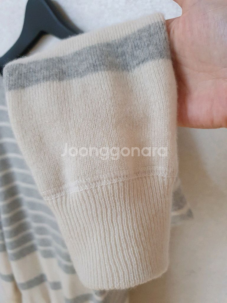 빈스 VINCE 캐시미어 100% 스트라이프 니트 탑--6