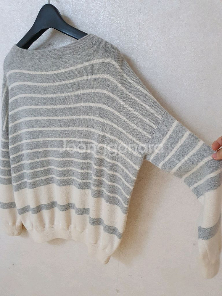 빈스 VINCE 캐시미어 100% 스트라이프 니트 탑--9