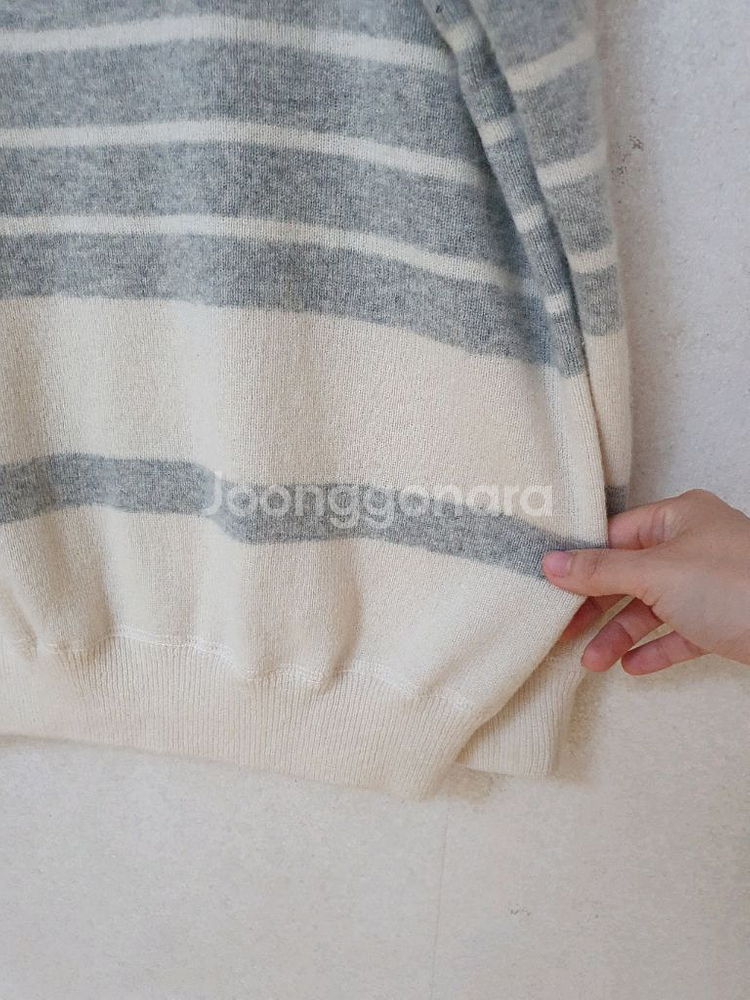 빈스 VINCE 캐시미어 100% 스트라이프 니트 탑--7