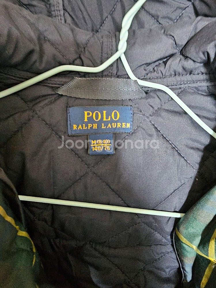폴로 랄프로렌 키즈체크 퀼팅자켓 사이즈 M(8-10)--2