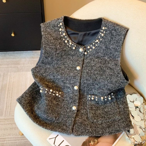 트위드진주조끼