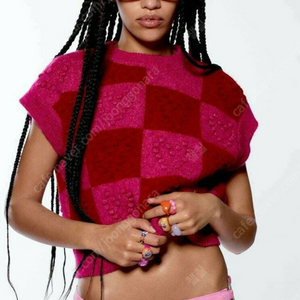 자라 핑크 하트 니트 베스트 S 새상품