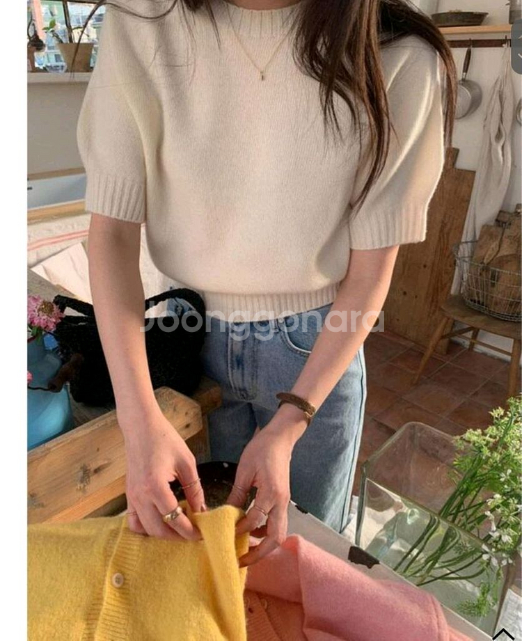 라운지 프리미엄 홀가 니트 탑 (울100)--0