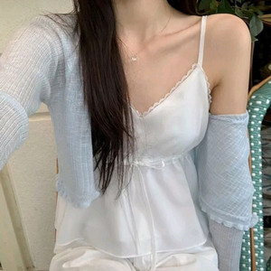 레이스 스트링 나시 블라우스