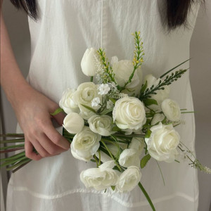 화이트 조화부케 웨딩촬영부케