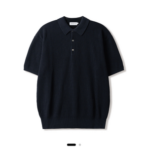 SEW 스테디에브리웨어 라이트 립 칼라 반팔 니트 (다