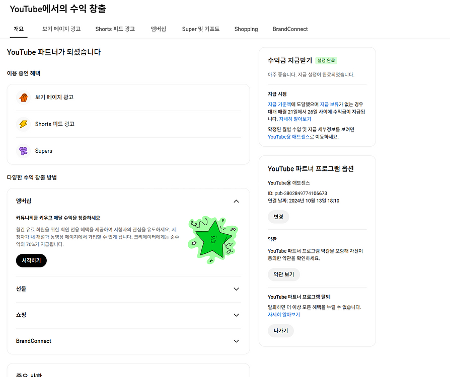 4.6천명 미국 시청자층 수익 활성화 유튜브 채널--2