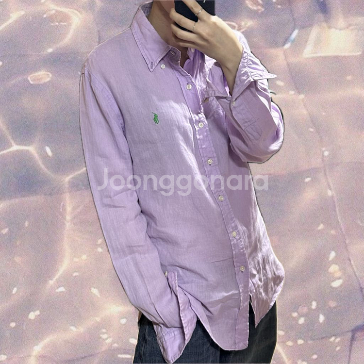 폴로 랄프로렌 신형 린넨 셔츠 퍼플 M--0