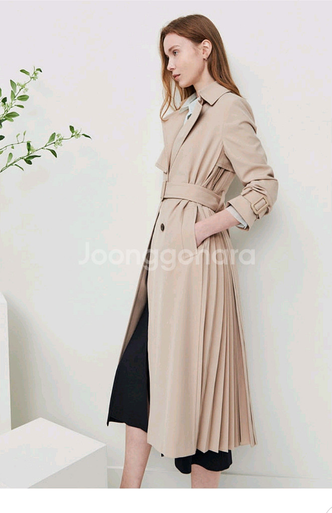 더아이잗컬렉션 핑크트렌치코트--0