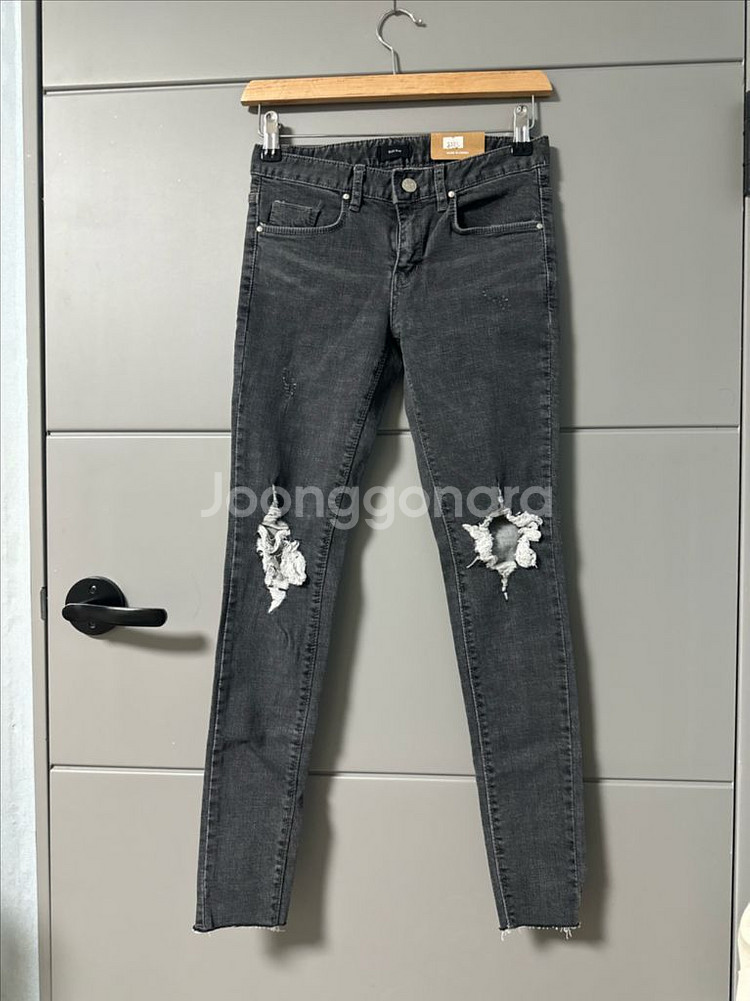 블루베어 그레이 데미지 찢청 스키니 청바지 25 데님진--0