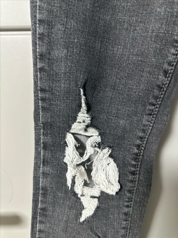 블루베어 그레이 데미지 찢청 스키니 청바지 25 데님진 이미지