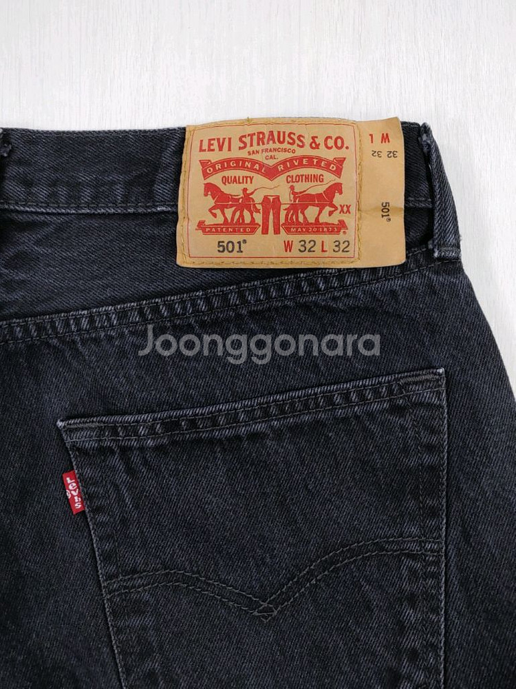 리바이스 501 블랙진 흑청 32인치 W32 L32--9