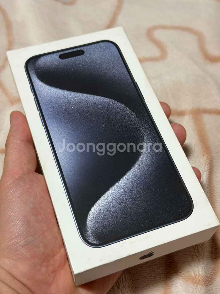 아이폰15 프로맥스 블루 256G 애케플 배터리91%--3